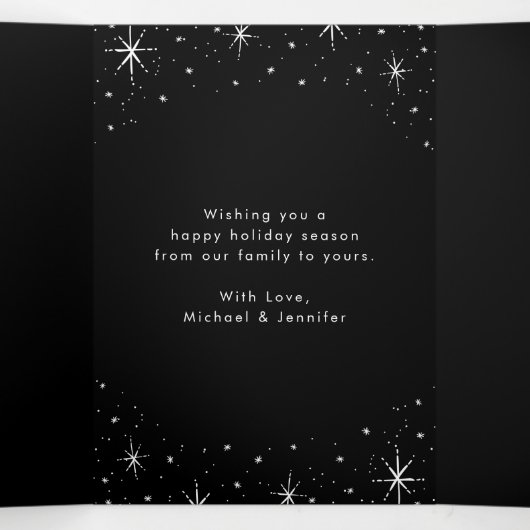 と結婚したBright Black Script 4の写真 三つ折りクリスマスカード (内部中)