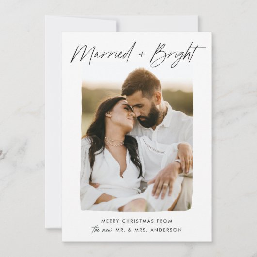 と結婚したBright Black Script Photo シーズンカード (正面)