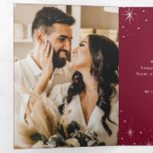と結婚したBright Cranberry Script 4の写真 三つ折りクリスマスカード (内部最初)