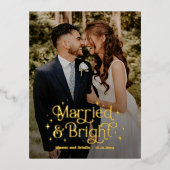 と結婚したBright FOIL実在 Holiday Cardはがき 箔シーズンポストカード (正面)