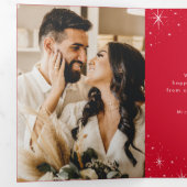と結婚したBright Red Script 4の写真 三つ折りクリスマスカード (内部最初)