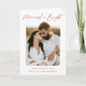 と結婚したBright Red Script Photo シーズンカード (正面)