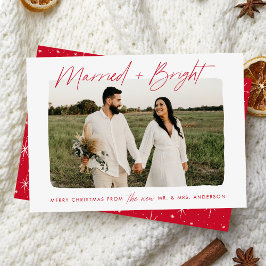 と結婚したBright Red Script Photo シーズンカード