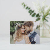 と結婚したBright Script Newlywed Holiday ポストカード (スタンド正面)