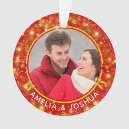 と結婚したSnowflakesの写真初めてのクリスマス オーナメント