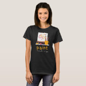 と絵を描パーティーワイン飲みレインボーペイント Tシャツ (正面フル)