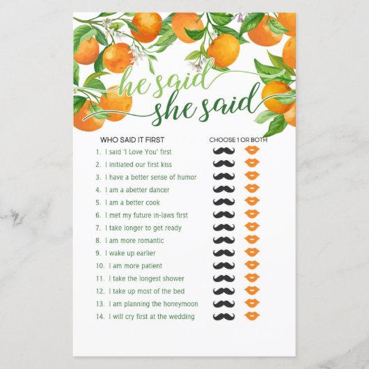 と言った – オレンジ (正面)