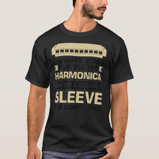と遊Diを持つハーモニカの Tシャツ (正面)