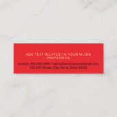 と音楽クール先生モダンの赤い色 スキニー名刺 (裏面)