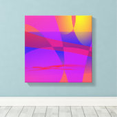 と鮮やか幾何カラフルデザイン キャンバスプリント (インサイチュ (ウッドフロア))