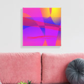 と鮮やか幾何カラフルデザイン キャンバスプリント (インサイチュ (リビング))