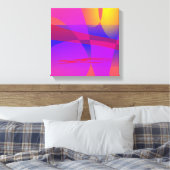 と鮮やか幾何カラフルデザイン キャンバスプリント (インサイチュ (寝室))