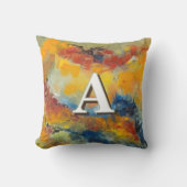 と鮮やか抽象芸術アカラフルート・モノグラム クッション (正面)
