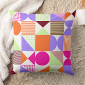 と鮮やか抽象芸術カラフル幾何学的パターン クッション (ブランケット)