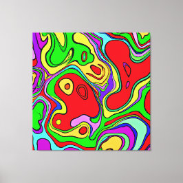 と鮮やか抽象芸術パタカラフルーンアート キャンバスプリント