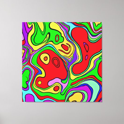と鮮やか抽象芸術パタカラフルーンアート キャンバスプリント (正面)