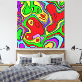 と鮮やか抽象芸術パタカラフルーンアート キャンバスプリント (インサイチュ (寝室))