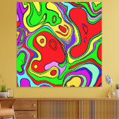 と鮮やか抽象芸術パタカラフルーンアート キャンバスプリント (インサイチュ (リビング))