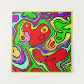 と鮮やか抽象芸術パタカラフルーンアート タペストリー (正面(横))