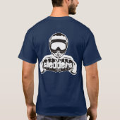 "と"そりおよび月の濃紺Sledders.com Tシャツ (裏面)