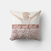 とBright Leopardメリー Printフォトホリデー クッション (正面)