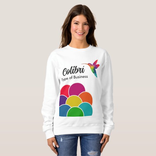 とHummingbirdカラフルビジネス鮮やかロゴ スウェットシャツ (正面フル)