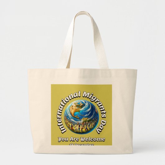 どういたしまして。移国際的動日 ラージトートバッグ (正面)