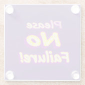 「どうか失敗しないでくれ！」 かわいいデザイン。買今 ガラスコースター (裏面)