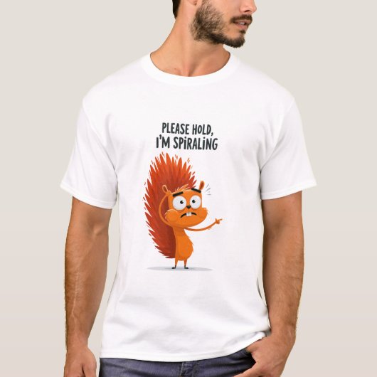 どうか待ってください スパイラルなリス Tシャツ (正面)