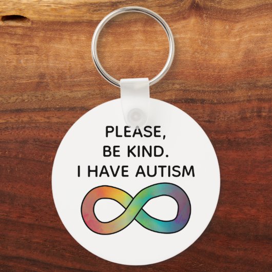 どうか親切にして、私は自閉症だ |神経多様性 キーホルダー (正面)