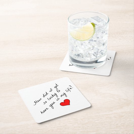 どうして私はそんなに運が良くなったのか スクエアペーパーコースター (インサイチュ)