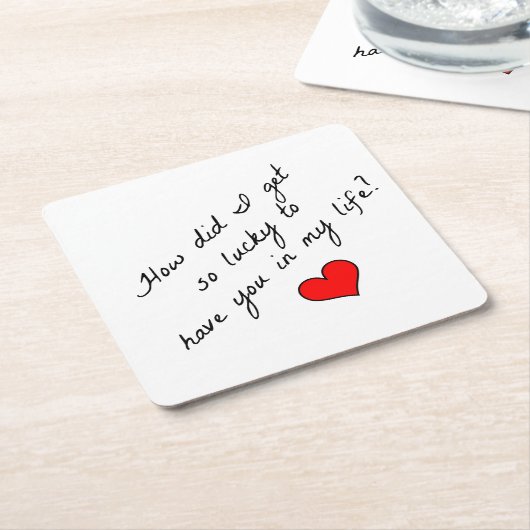 どうして私はそんなに運が良くなったのか スクエアペーパーコースター (アングル)