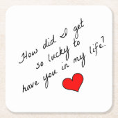 どうして私はそんなに運が良くなったのか スクエアペーパーコースター (正面)