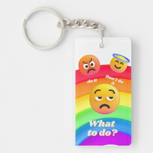 どうするの？ キーホルダー (正面)