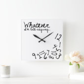 どうせ遅いんだ スクエア壁時計 (ホーム)