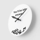 どうせ遅くなるぞ！時計 ラウンド壁時計 (傾斜)