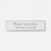 「どうぞお座りください」 サインプレート (正面)