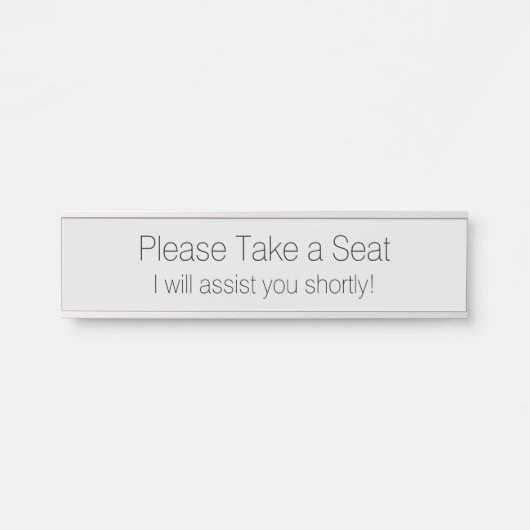 「どうぞお座りください」 サインプレート (正面)