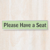 「どうぞお座りください」 サインプレート (正面)
