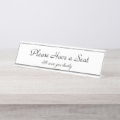 「どうぞお座りください」 デスクネームプレート (正面)