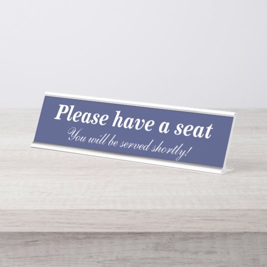 「どうぞお座りください」 デスクネームプレート (正面)