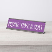 「どうぞお座りください」 デスクネームプレート (正面)