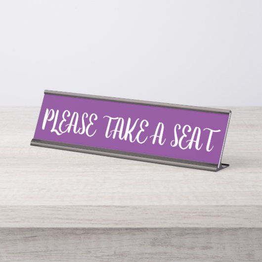 「どうぞお座りください」 デスクネームプレート (正面)