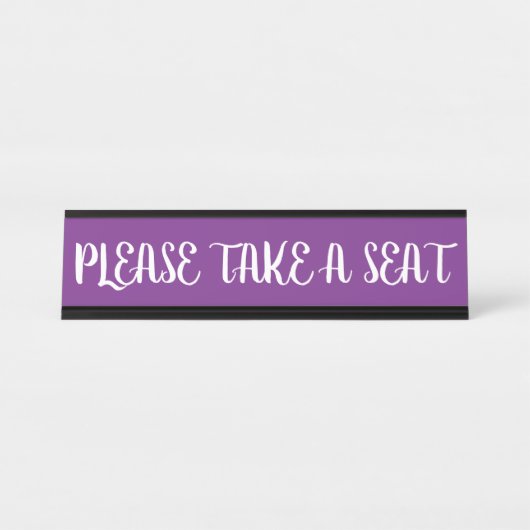 「どうぞお座りください」 デスクネームプレート (正面)