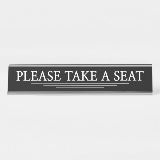 「どうぞお座りください」 デスクネームプレート (正面)