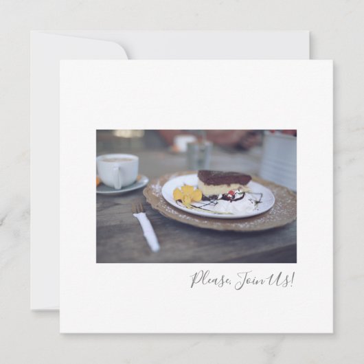 どうぞコーヒーチーズケーキのフラットカード サンキューカード (正面)