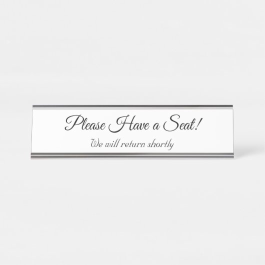 「どうぞ座って!」 デスクネームプレート (正面)