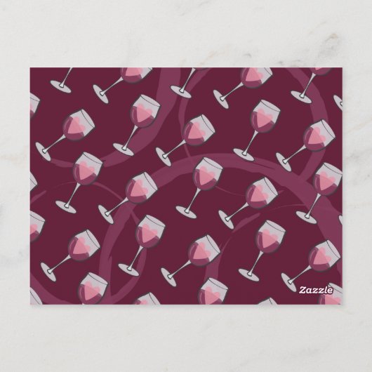 どうぞ私のワインバレンタインおもしろい文字かわいいピンク ポストカード (裏面)