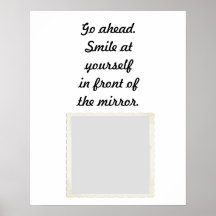 どうぞ。スマイルの前で自分で鏡