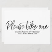 「どうぞ、一つ取ってください」結婚式の引き出物文字サイン 招待状 (正面/裏面)